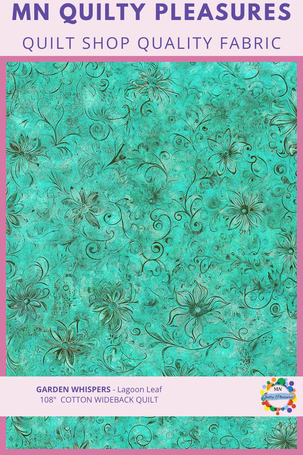 Quilt Backing Fabric 108 Inch Wideback Cotton Garden Whispers Floral Tone on Tone Damask Print Quilting Yardage Wide Backing Sewing Project