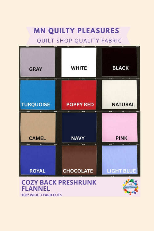 Wide Flannel Fabric Premium Cotton Material Preshrunk Quilt Backing Lightweight Yardage Quilting Supply Extra Wide Backing Material Soft Texture Solid Color Options Craft Project Essential Professional Quilters Choice Quality Fabric