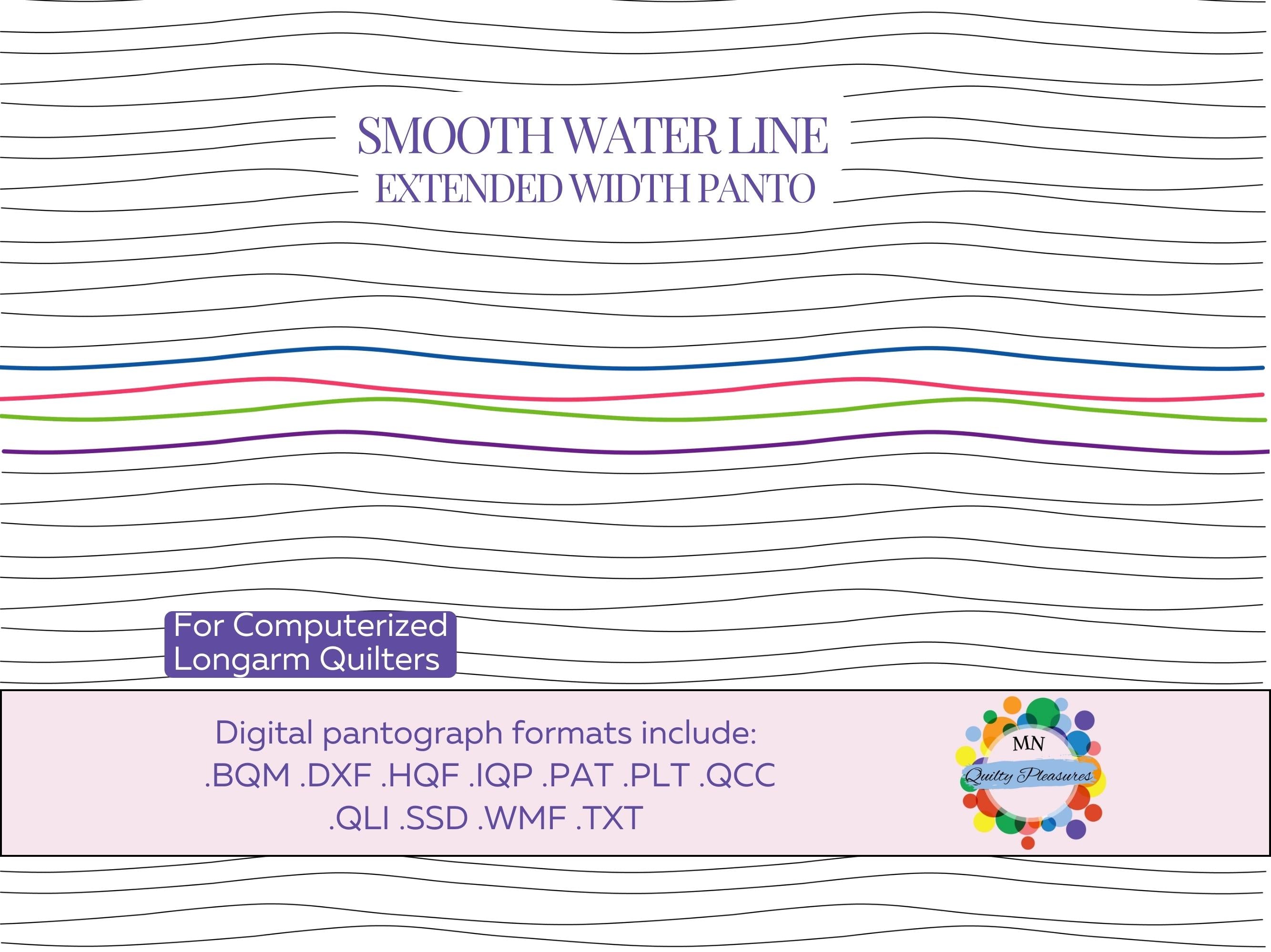Digital Longarm Quilting Pattern Wave Design Professional Grade Edge To Edge Pantograph Extended Width Template Instant Download Computerized Machine Compatible Flowing Lines Parallel Texture Modern Style Quilting File Ready To Use Large
