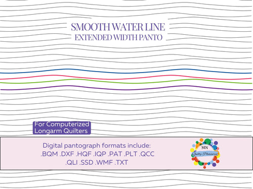 Digital Longarm Quilting Pattern Wave Design Professional Grade Edge To Edge Pantograph Extended Width Template Instant Download Computerized Machine Compatible Flowing Lines Parallel Texture Modern Style Quilting File Ready To Use Large