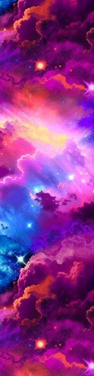 Galaxy Universe Fabric Cotton Quilting Material Space Themed Textile Nebula Stars Design Astronomy Pattern Print Purple Pink Blue Yellow Colors Premium Quality Fabric Craft Supply Sewing Project Resource Cosmic Collection Material Nursery