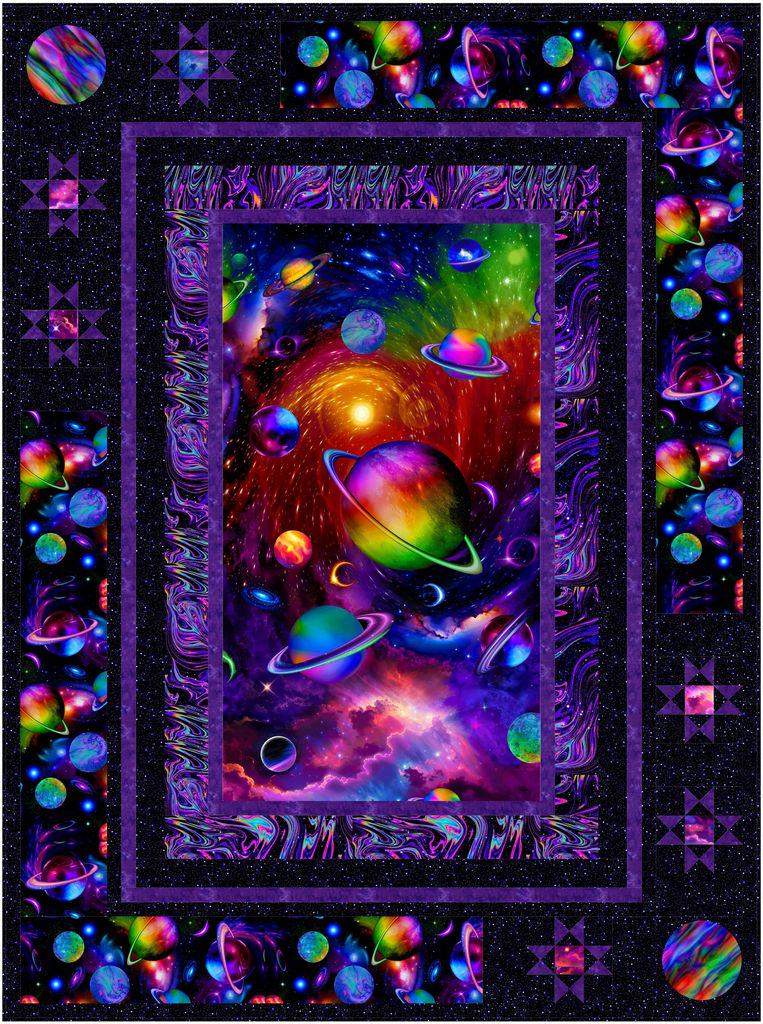 Space Nebula Fabric Cotton Material Galaxy Textile Cosmic Quilting Colorful Universe Craft Supply Store Astronomy Quilt Vibrant Cotton 3773