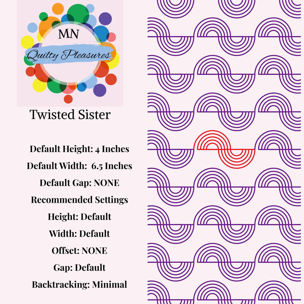 Computerized Quilting Pattern Longarm Machine File Digital Download Wave Design Geometric Template Edge To Edge Pantograph Multiple Formats Professional Grade Modern Style Continuous Coverage Instant Access Extended Width Four Inch Height
