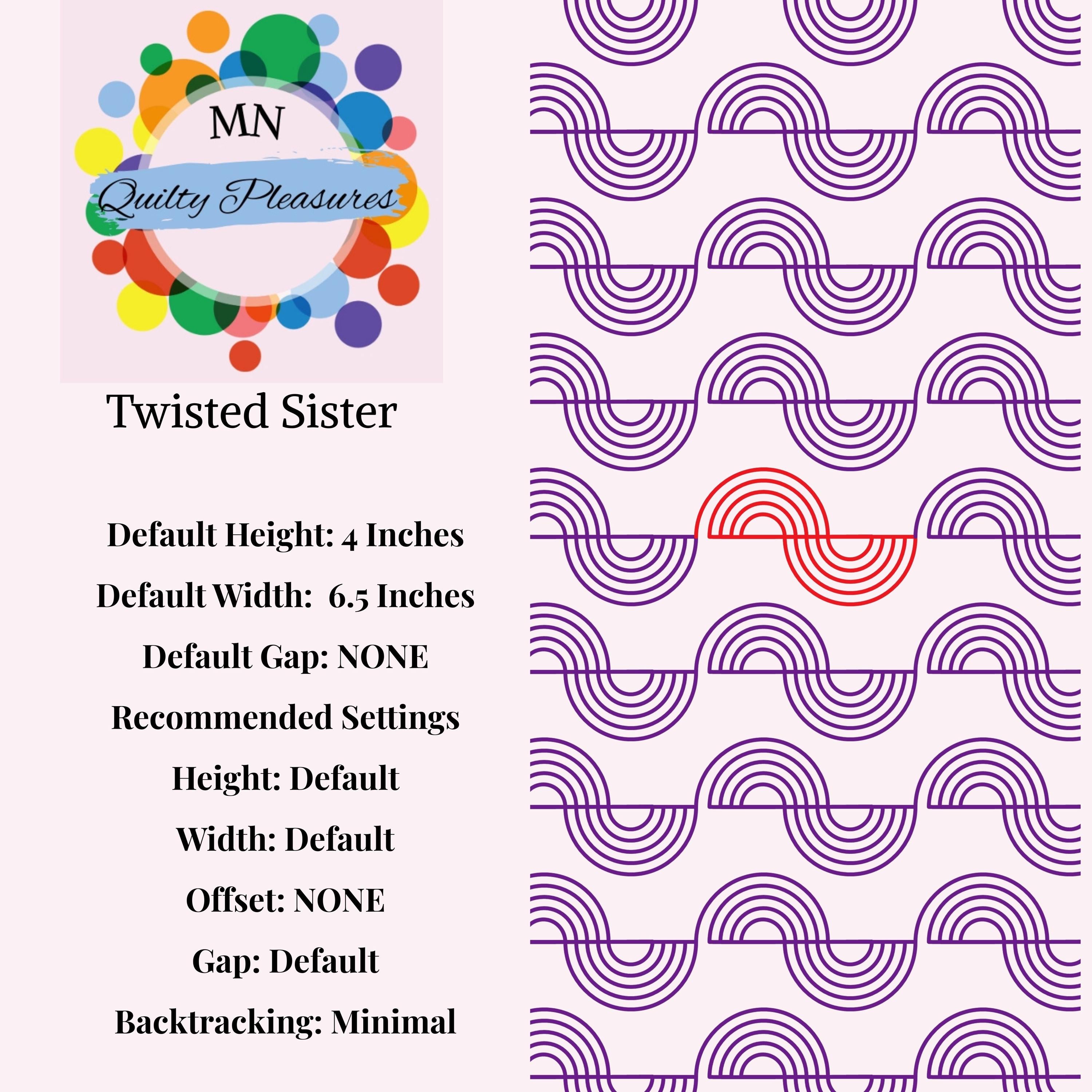 Computerized Quilting Pattern Longarm Machine File Digital Download Wave Design Geometric Template Edge To Edge Pantograph Multiple Formats Professional Grade Modern Style Continuous Coverage Instant Access Extended Width Four Inch Height