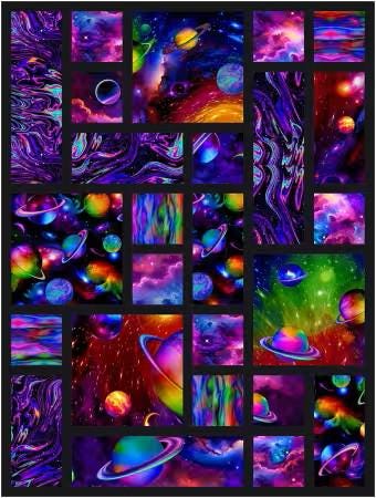 Space Nebula Fabric Cotton Material Galaxy Textile Cosmic Quilting Colorful Universe Craft Supply Store Astronomy Quilt Vibrant Cotton 3773