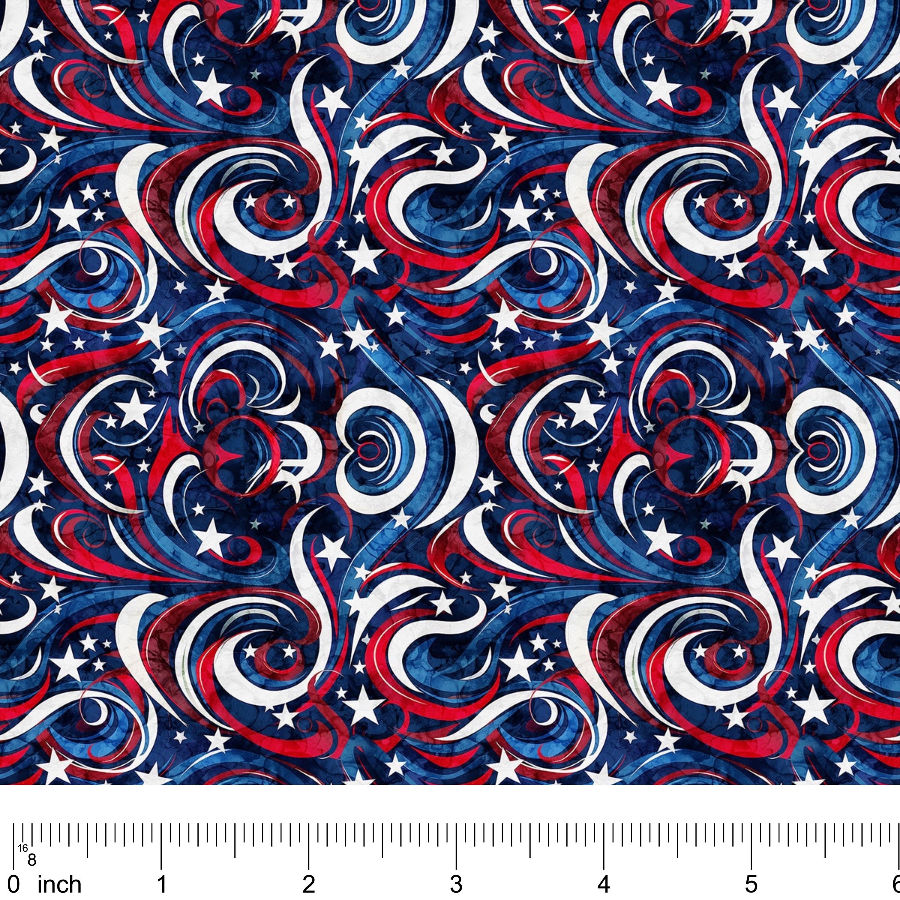 Cotton Material Red White Blue Patriotic Fabric Star Pattern Design Americana Print Cloth Fourth July Memorial Day Sewing Project Quilting Supplies Half Yard Fabric 18 X 44 Inches Seamless Pattern Digitally Printed Quality