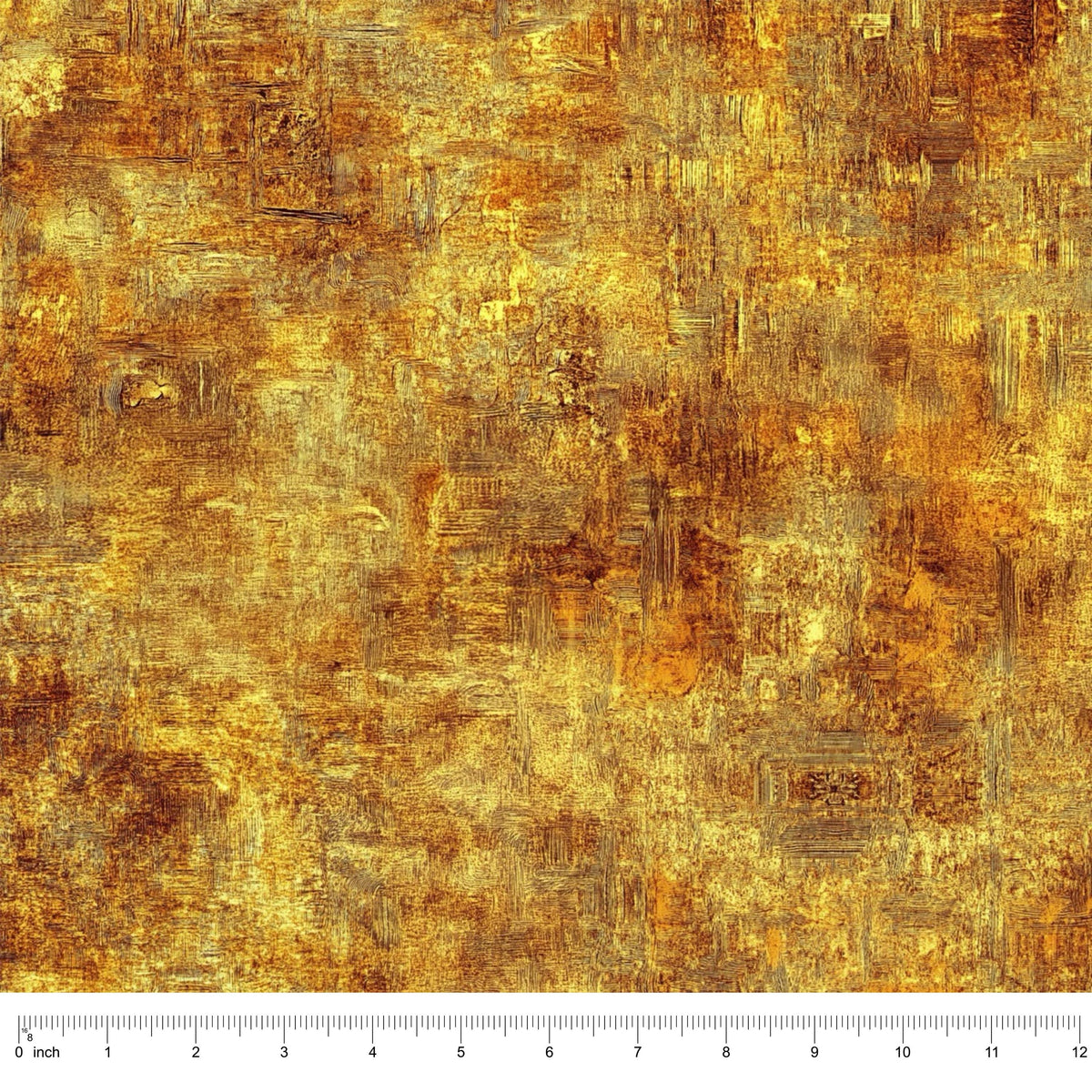 Premium Cotton Quilting Yardage Blender Background Fabric Versatile Autumn Projects Perfect Table Runner Construction Seasonal Craft Supply Material Fall Harvest Design Metallic Gold Bronze Painted Surface Weathered Aged Aesthetic Vintage