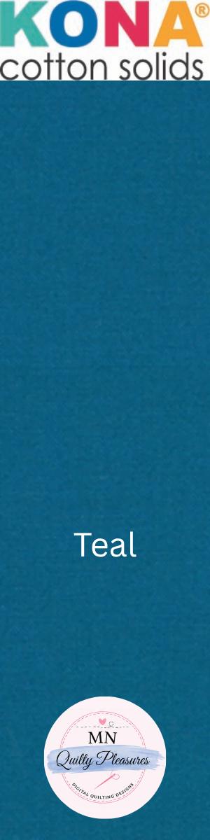 Teal Fabric Yardage Solid Cotton Material Kona Cotton Broadcloth Quality Premium Quilting Fabric Supply Half Yard Increments Continuous Cut Available Sewing Apparel Projects Craft Cloth Material Robert Kaufman Cotton Seamstress Quilter
