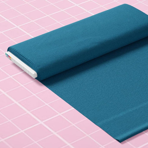 Kona Cotton Fabric Teal Color Solid Material Broadcloth Premium Quality Quilting Cotton Yardage Half Yard Cut Continuous Available Robert Kaufman Brand Sewing Projects Apparel Making Craft Cloth Supply Quilter Textile Material Seamstress