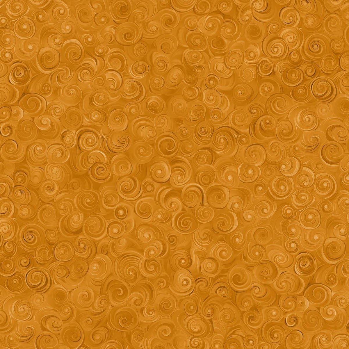 Quilting Cotton Fabric Half Yard Marshall Dry Goods Curl Wind Pattern Gold Swirl Spiral Design Autumn Orange Amber Tones Caramel Colors Sewing Project Material Craft Supply Fabric Premium Combed Cotton Digitally Printed Modern Quilting