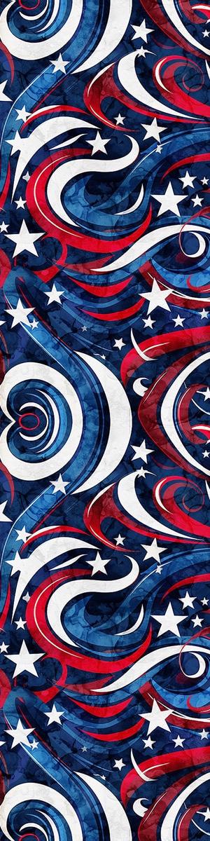 Red White Blue Star Pattern Patriotic Quilting Fabric Cotton Material Americana Print Cloth Fourth July Sewing Craft Memorial Day Project Supplies Seamless Design Half Yard Increments Digitally Printed Combed Cotton Independence Celebration