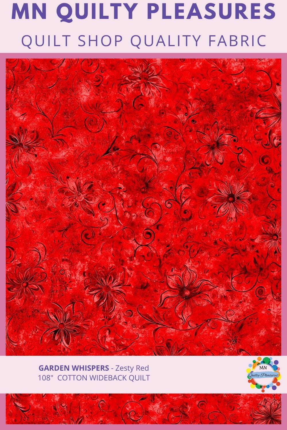 Quilt Backing Fabric 108 Inch Wideback Cotton Garden Whispers Floral Tone on Tone Damask Print Quilting Yardage Wide Backing Sewing Project