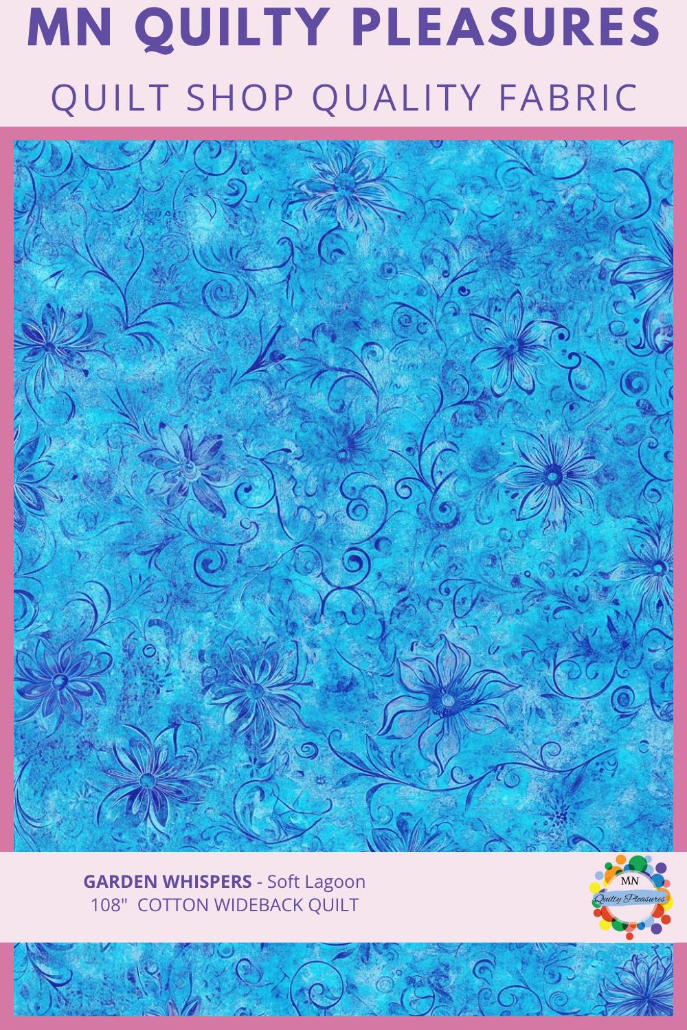Quilt Backing Fabric 108 Inch Wideback Cotton Garden Whispers Floral Tone on Tone Damask Print Quilting Yardage Wide Backing Sewing Project