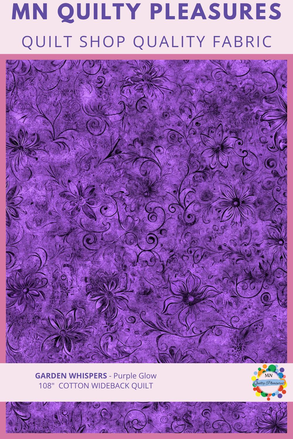 Quilt Backing Fabric 108 Inch Wideback Cotton Garden Whispers Floral Tone on Tone Damask Print Quilting Yardage Wide Backing Sewing Project
