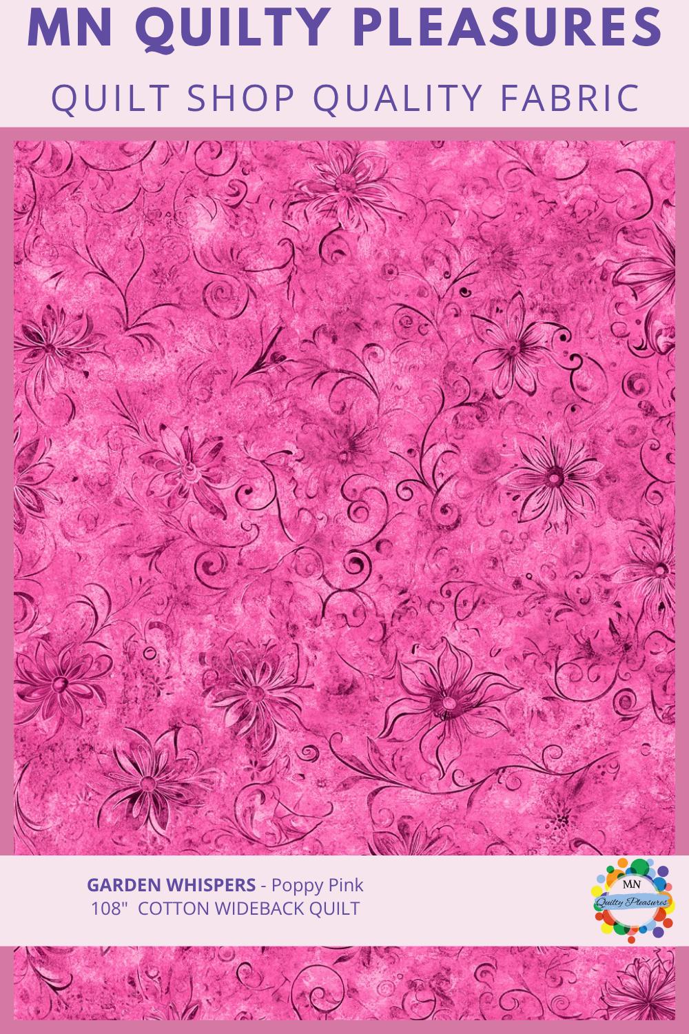 Quilt Backing Fabric 108 Inch Wideback Cotton Garden Whispers Floral Tone on Tone Damask Print Quilting Yardage Wide Backing Sewing Project