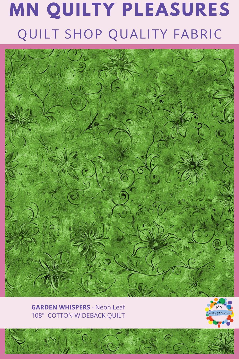 Quilt Backing Fabric 108 Inch Wideback Cotton Garden Whispers Floral Tone on Tone Damask Print Quilting Yardage Wide Backing Sewing Project