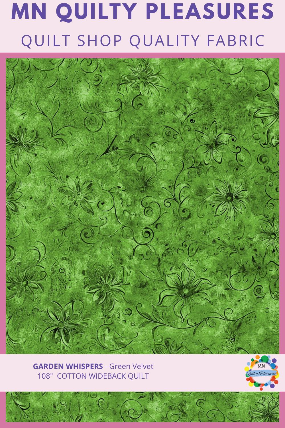 Quilt Backing Fabric 108 Inch Wideback Cotton Garden Whispers Floral Tone on Tone Damask Print Quilting Yardage Wide Backing Sewing Project