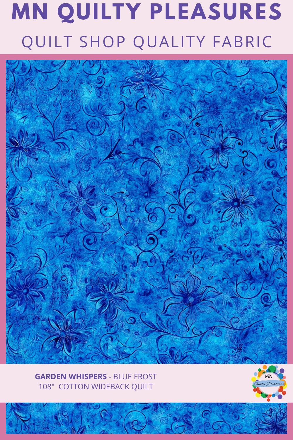 Quilt Backing Fabric 108 Inch Wideback Cotton Garden Whispers Floral Tone on Tone Damask Print Quilting Yardage Wide Backing Sewing Project