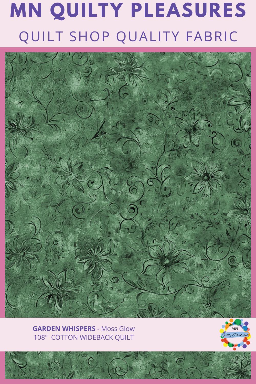 Quilt Backing Fabric 108 Inch Wideback Cotton Garden Whispers Floral Tone on Tone Damask Print Quilting Yardage Wide Backing Sewing Project