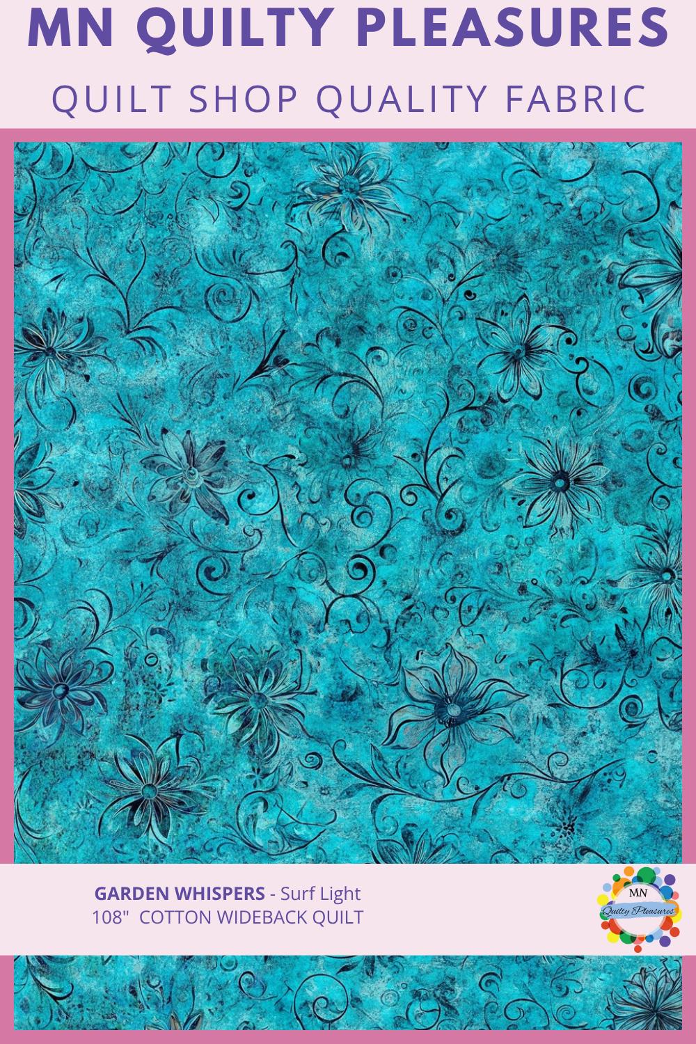 Quilt Backing Fabric 108 Inch Wideback Cotton Garden Whispers Floral Tone on Tone Damask Print Quilting Yardage Wide Backing Sewing Project