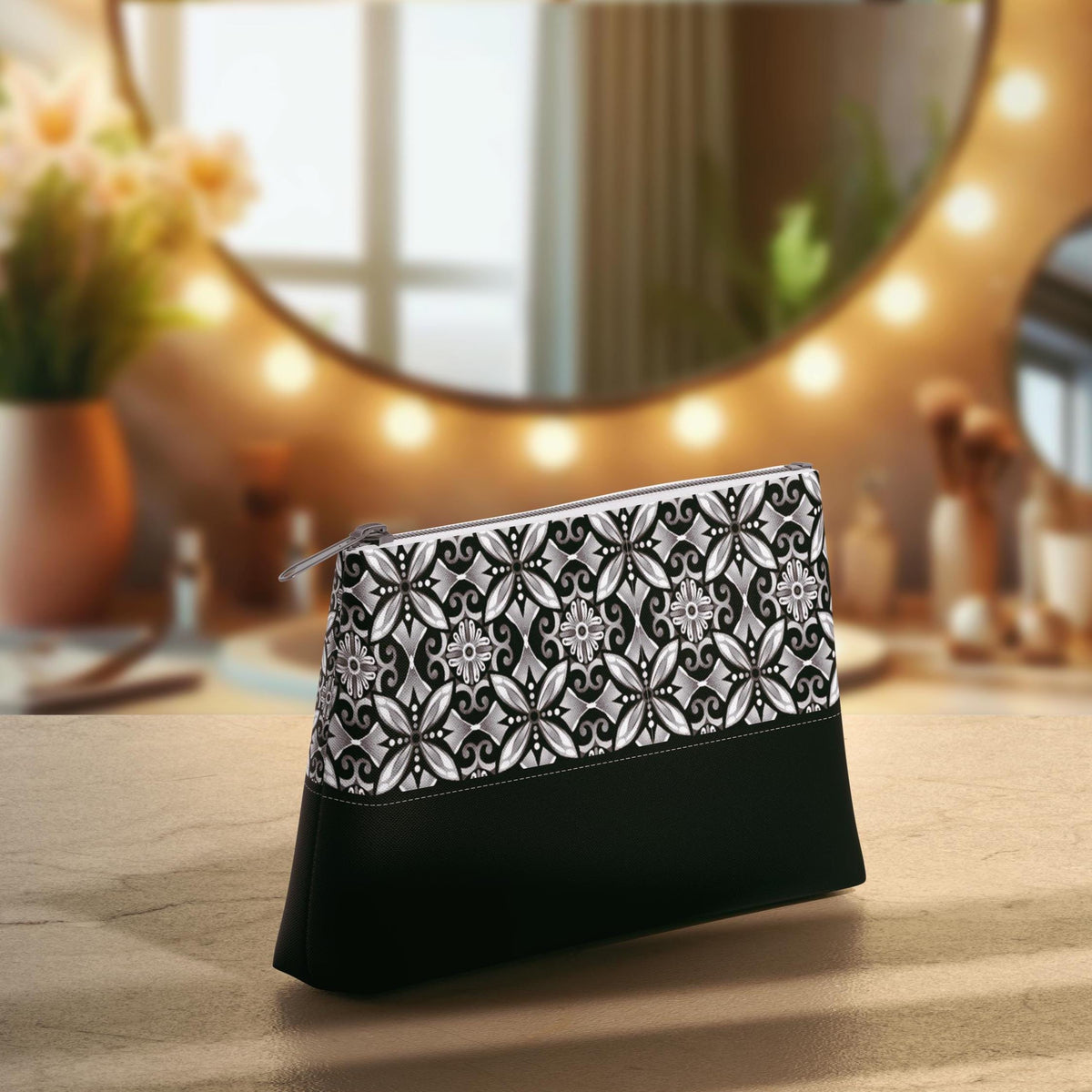 Premium Cotton Quilting Fabric Black White Geometric Tile Pattern Half Yard Cut Floral Motif Swirl Design Contemporary Patchwork Material Sewing Projects Henry Glass Collection Modern Quilting Supplies Sophisticated Pattern Yardage