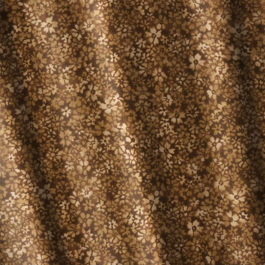 Brown Confetti Floral Cotton Fabric by the HALF Yard Quilting Fabric for Sewing Projects Fall Floral Print Fabric Autumn Floral Brown CF